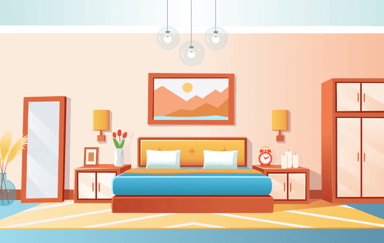 cartoon bed drawing